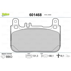 Jeu de plaquettes de frein VALEO 601468 OE 0064209620 VALEO