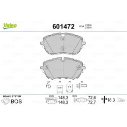 Jeu de plaquettes de frein VALEO 601472 pour CITROËN, DS, VAUXHALL, PEUGEOT VALEO