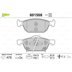 Jeu de plaquettes de frein VALEO 601508 pour HONDA CIVIC OE 45022-TGN-G00 VALEO