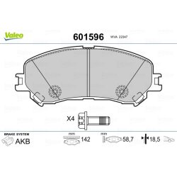 Plaquettes de frein VALEO 601596 pour RENAULT, référence d'origine 410606124R VALEO