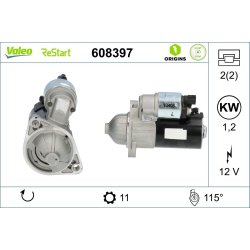 Démarreur VALEO 608397 pour HYUNDAI, KIA OE 36100-03300 VALEO