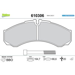 Jeu de plaquettes de frein VALEO 610306 pour IVECO DAILY OE 2992339