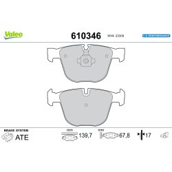 Jeu de plaquettes de frein VALEO 610346 pour BMW X6 OE 0301476