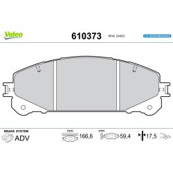 Jeu de plaquettes de frein VALEO 610373 pour LEXUS, TOYOTA OE 04465-0E010