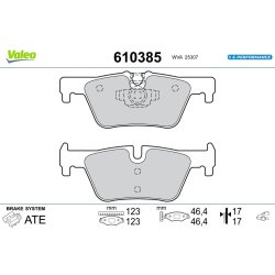 Jeu de plaquettes de frein VALEO 610385 pour BMW Série 3, référence d'origine 2468436