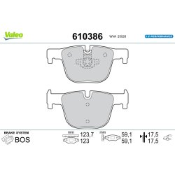 Jeu de plaquettes de frein VALEO 610386 pour BMW Série 3, référence d'origine 2468438