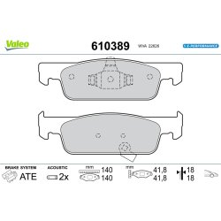 Plaquettes de frein VALEO 610389 pour SMART FORFOUR, FORTWO OE 410603025R