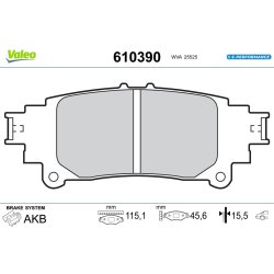 Jeu de plaquettes de frein VALEO 610390 pour LEXUS, TOYOTA OE 04466-47070