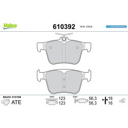 Jeu de plaquettes de frein VALEO 610392 pour AUDI, SKODA, VW OE 3Q0698451