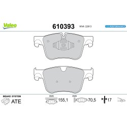 Jeu de plaquettes de frein VALEO 610393 pour CITROEN, DS, FIAT, VAUXHALL et plus encore...