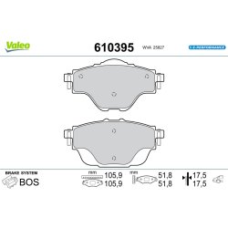 Jeu de plaquettes de frein VALEO 610395 pour CITROËN, DS, VAUXHALL, PEUGEOT
