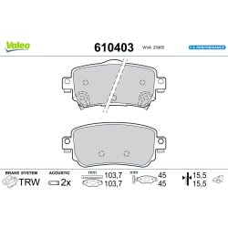 Jeu de plaquettes de frein VALEO 610403 OE 8660004060