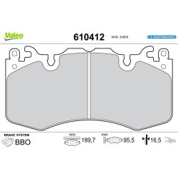Jeu de plaquettes de frein VALEO 610412 pour LAND ROVER OE LR016684