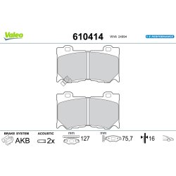 Jeu de plaquettes de frein VALEO 610414 pour INFINITI Q50, Q70 OE AY040-NS146