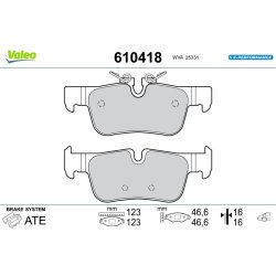 Jeu de plaquettes de frein VALEO 610418 pour BMW, MINI OE 1543683