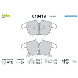 Jeu de plaquettes de frein VALEO 610419 pour FORD MONDEO OE 1860105