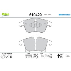 Jeu de plaquettes de frein VALEO 610420 pour FORD MONDEO, TRANSIT OE 2014119