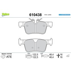 Jeu de plaquettes de frein VALEO 610438 pour VOLVO OE 31423653