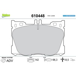 Jeu de plaquettes de frein VALEO 610448 pour MERCEDES OE 0004204900