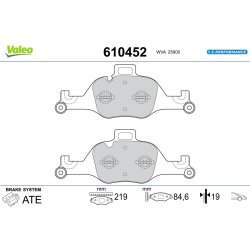 Jeu de plaquettes de frein VALEO 610452 pour BMW OE 34106883469