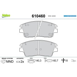 Brake Pad Set VALEO 610460 OE Ref 58101D3A00