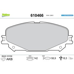 Brake Pad Set VALEO 610466 OE Ref 410606808R