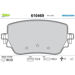 Brake Pad Set VALEO 610469 OE Ref 0004205803