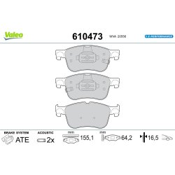 Jeu de plaquettes de frein VALEO 610473 pour FORD FOCUS, KUGA OE 2209149
