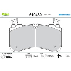 Jeu de plaquettes de frein VALEO 610489 pour LAND ROVER OE LR110084