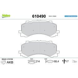 Plaquettes de frein VALEO 610490 pour AUDI, VW OE 4M0698151AH