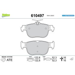 Jeu de plaquettes de frein VALEO 610497 pour AUDI, SEAT, SKODA, VW OE 5WA698451