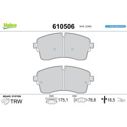Jeu de plaquettes de frein VALEO 610506 pour JAGUAR, LAND ROVER OE J9C7133