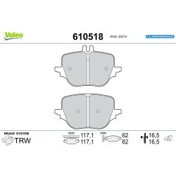 Jeu de plaquettes de frein VALEO 610518 pour MERCEDES Classe C, GLC, Classe S