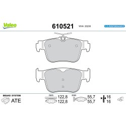Plaquettes de frein VALEO 610521 pour CUPRA, SKODA OE 5WA698451A