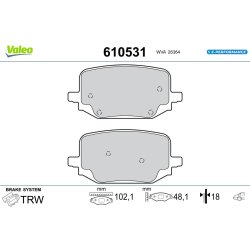 Jeu de plaquettes de frein VALEO 610531 pour FORD EXPLORER OE 2467688