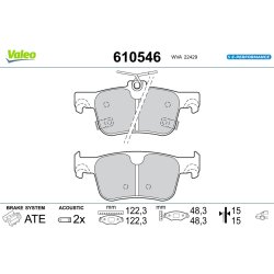 Jeu de plaquettes de frein VALEO 610546 pour HONDA et OE 43022-TYF-E01