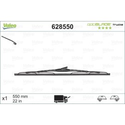 Essuie-glace VALEO 628550 pour CITROEN, DAF, FIAT, FORD, MERCEDES et plus encore... VALEO