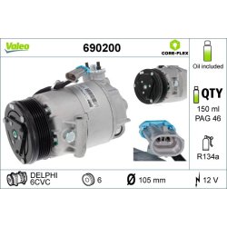 AC Compressor VALEO 690200 OE Ref 1854169