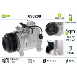 AC Compressor VALEO 690208 OE Ref 6805070