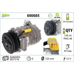 AC Compressor VALEO 690685 OE Ref 648724