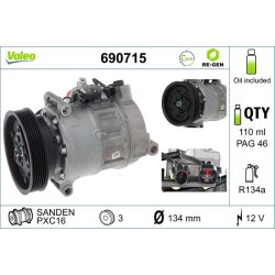 AC Compressor VALEO 690715 OE Ref 36011359