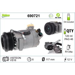 AC Compressor VALEO 690721 OE Ref 1766288