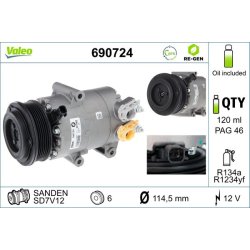 AC Compressor VALEO 690724 OE Ref 2034050