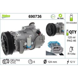 AC Compressor VALEO 690736 OE Ref 13250607
