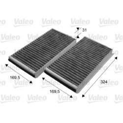 Filtre d'habitacle VALEO 698864 pour ALPINA, BMW B5, 5, 6 OE 6935823