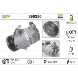 Compresseur de climatisation VALEO 699250 pour BMW, HOLDEN, VAUXHALL OE 64529175669 VALEO