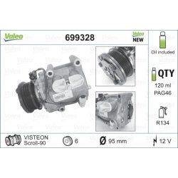 Compresseur de climatisation VALEO 699328 pour FORD MONDEO, TRANSIT OE 1367492 VALEO