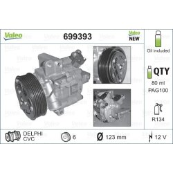 Compresseur de climatisation VALEO 699393 pour CITROËN, PEUGEOT, TOYOTA OE 6453-RJ VALEO