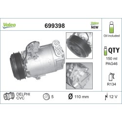 AC Compressor VALEO 699398 OE Ref 1854119