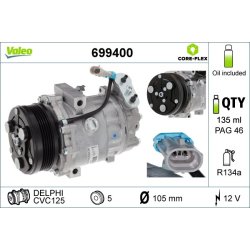 Compresseur de climatisation VALEO 699400 pour VAUXHALL ASTRA, ASTRAVAN OE 6854015